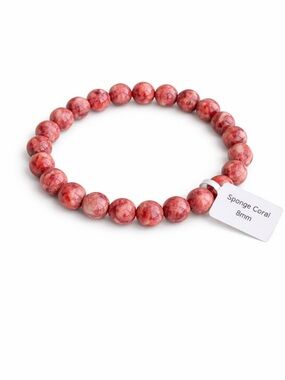 Sponge Coral 8MM Beaded Bracelet New